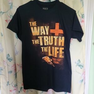 Christian Strong Black Graphic Tee The Way, Truth, and Life